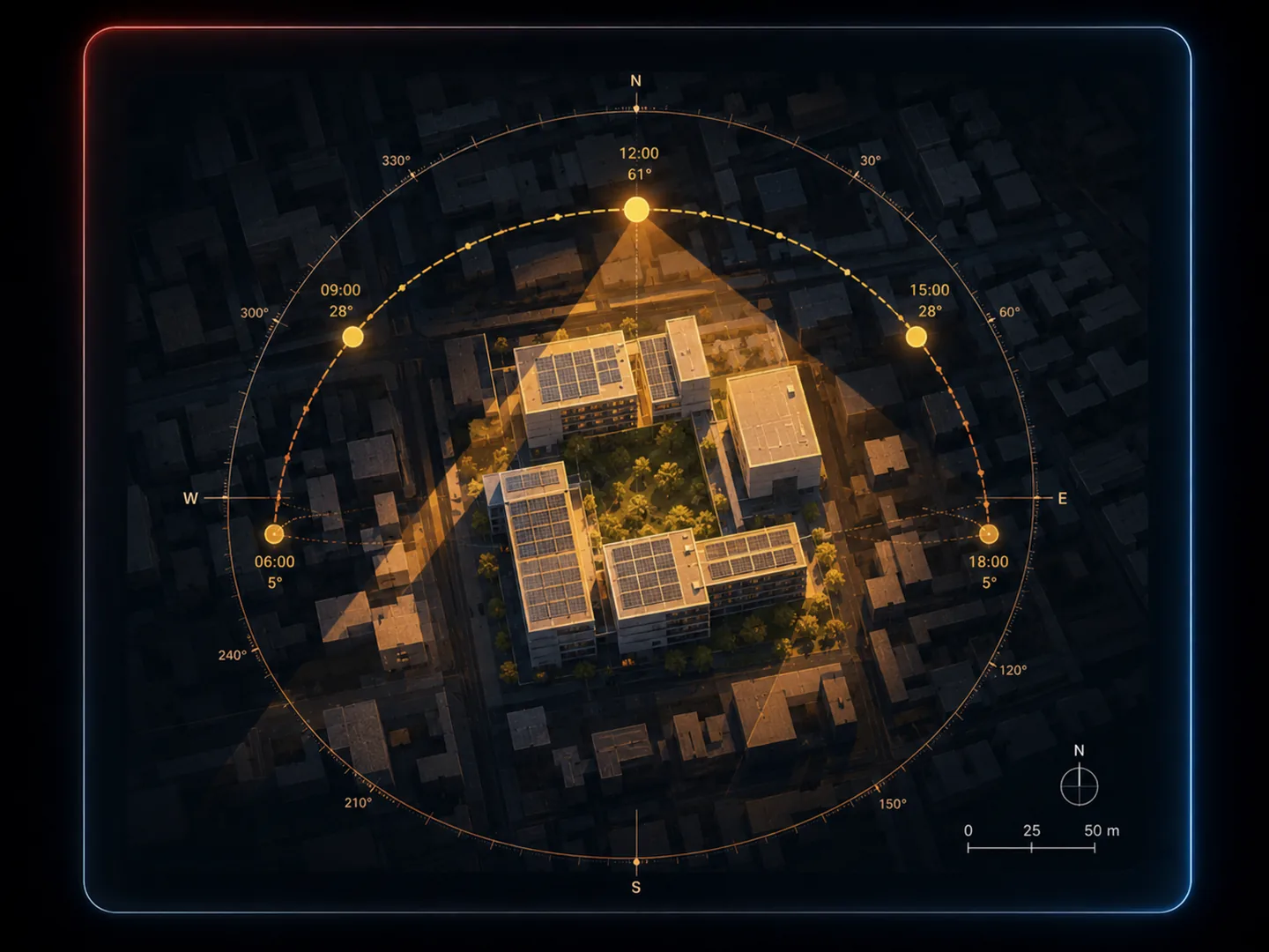 Sun path and shadow analysis
